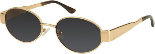 mosanana Retro Designer Oval Metal Sunglasses for Women Tren...