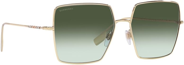 BURBERRY BE 3133 11098E Gold Metal Square Sunglasses Green G...