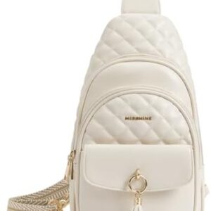 Missnine Sling Bag for Women Quilted PU Leather Fanny Pack