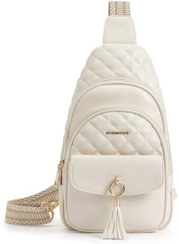 Missnine Sling Bag for Women Quilted PU Leather Fanny Pack