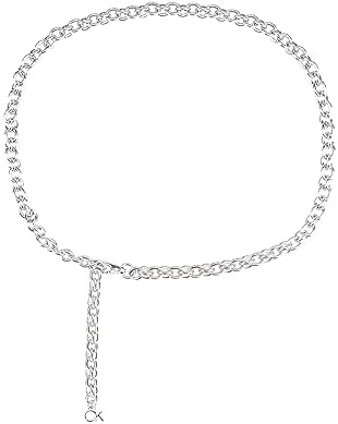 Calvin Klein Women's Slim Silver Mesh and Chain Fashion Wais...