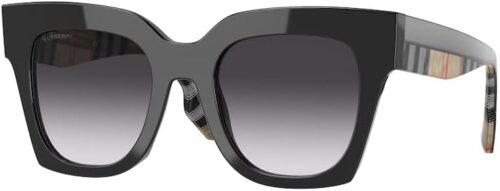 BURBERRY Kitty BE4364 39428G Black/Grey Gradient 49MM Square...