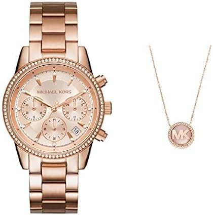 Michael Kors Women's Ritz Rose Gold-Tone Stainless Steel Wat...