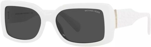 Michael Kors Woman Sunglasses Optic White Frame, Dark Grey S...