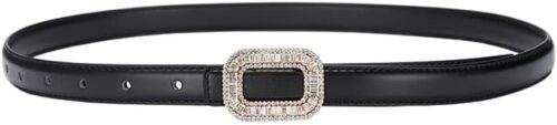 Yuangu Women Rhinestone Leather Belt, Womens Leather Belt wi...