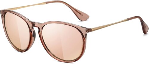 Retro Round Polarized Sunglasses for Women Trendy Vintage Su...