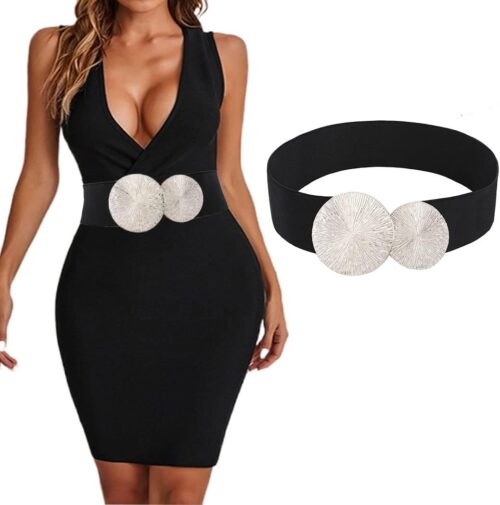 Tgirls Women Elastic Belt Wide Waist Belt Stretch Skinny Bel...