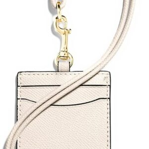 Coach Crossgrain Leather Lanyard Badge ID Holder Chalk F5731...