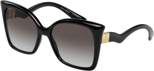 Dolce & Gabbana Women's Round Fashion Sunglasses, Black/Ligh...