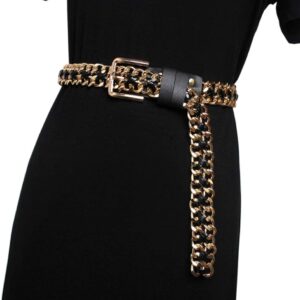 ALAIX Women's Metal Belt Gold Chain Belt Silver Belt Punk