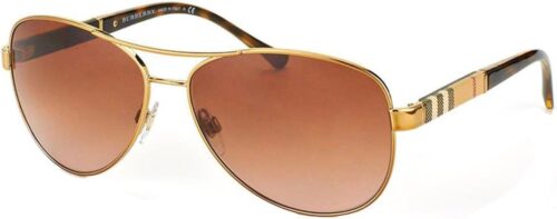 Burberry BE3080 - 114513 Sunglasses LIGHT GOLD W/ BROWN GRAD...