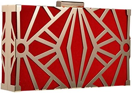 UBORSE Women Clutch Bag Velvet Purse Metal Vintage Evening B...
