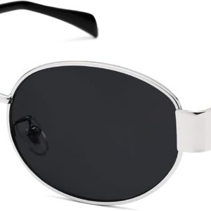 COASION Retro Oval Sunglasses for Women - 90s Vintage Design...