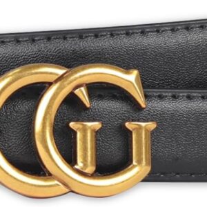 Women's Leather Belt with Buckle - Ideal for Dresses, Jeans,...