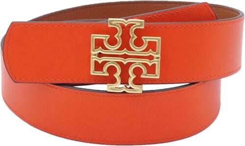 Tory Burch 141742 Britten Logo Classic Tan/Poppy Red With Go...