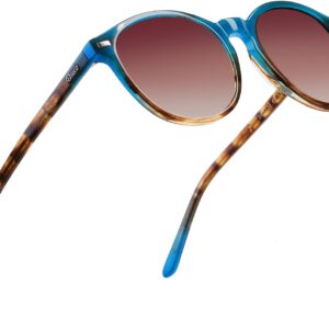 DUCO Retro Round UV400 Polarized Sunglasses for Women Men Vi...