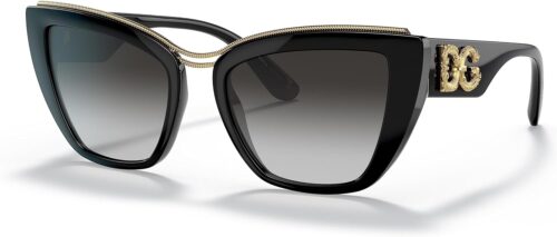 Dolce & Gabbana Women's Round Fashion Sunglasses, Black/Grad...