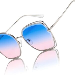 DUCO Oversized Fashion Sunglasses for Women Colorful UV Prot...