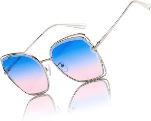 DUCO Oversized Fashion Sunglasses for Women Colorful UV Prot...
