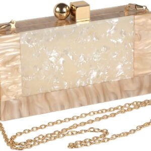 Menurra Women Acrylic Evening Clutch bag Glitter Marble Purs...