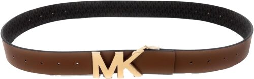 Michael Kors Reversible Logo Leather Buckle Waist Belt