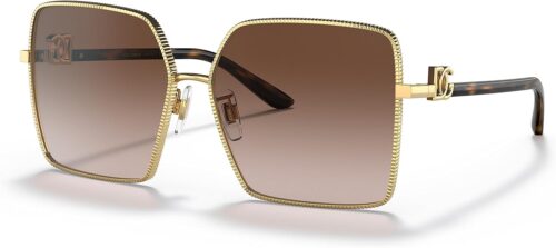 Dolce & Gabbana Women's Round Fashion Sunglasses, Gold/Gradi...