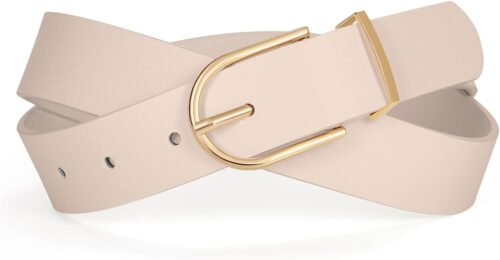 SANSTHS Women Faux Leather Chic Belts for Jeans Pants Fashio...