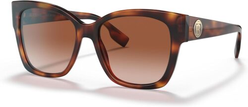 BURBERRY BE 4345 331613 Light Havana Plastic Square Sunglass...