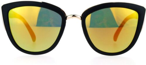 SA106 Womens Color Mirror Mirrored Lens Oversize Cat Eye Sun...