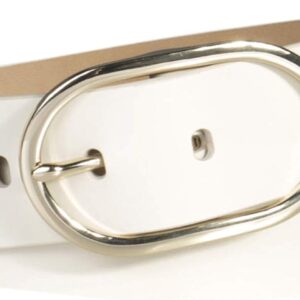 Calvin Klein Women's Oval Center Bar Buckle Leather Fashion ...