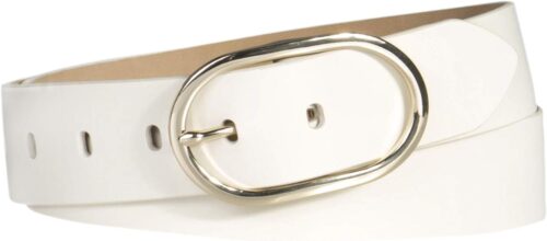 Calvin Klein Women's Oval Center Bar Buckle Leather Fashion ...