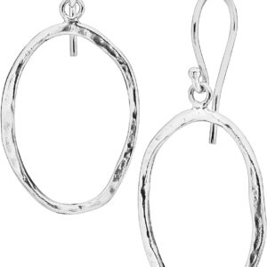 925 Sterling Silver Dangling Hoop Earrings, Stylish and Chic...