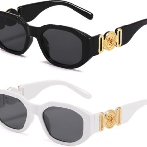 BUTABY Rectangle Sunglasses for Women Retro Driving Glasses ...