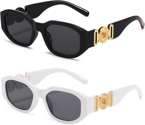 BUTABY Rectangle Sunglasses for Women Retro Driving Glasses ...