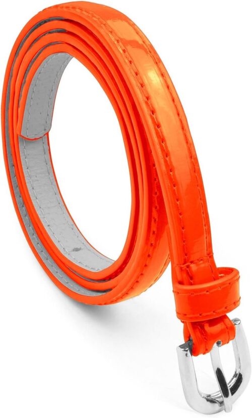 Women Belt Polished Buckle Dress Belt For Women, Skinny Belt...