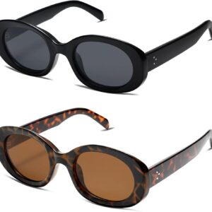 Allarallvr Retro Oval Polarized Sunglasses for Women and Men...
