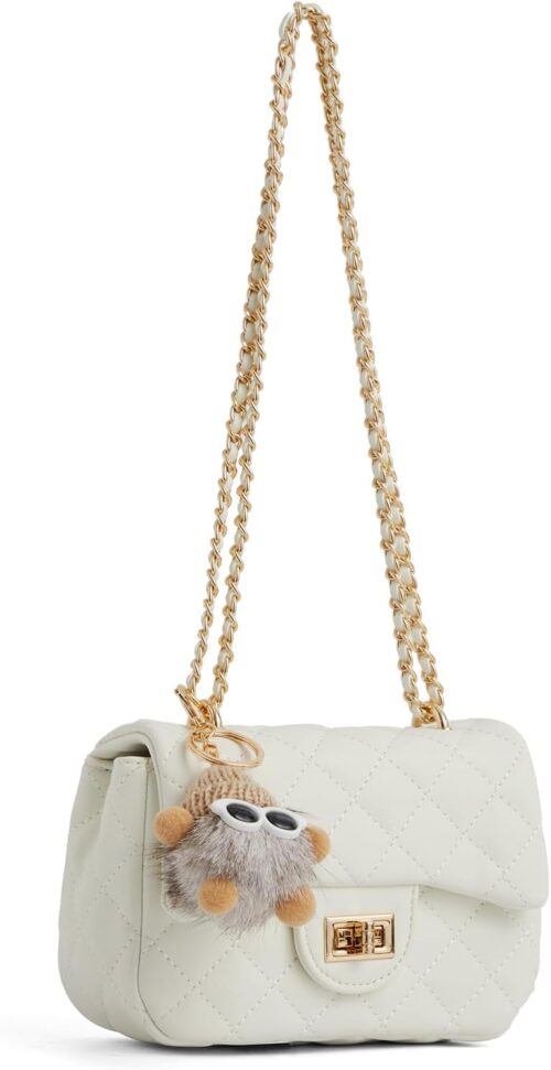 Quilted Mini Leather Crossbody Shoulder Bag for Women, Ladie...