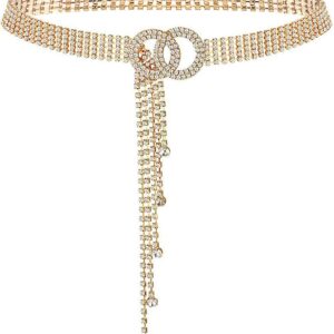 Glamorstar Crystal Belts for Women Rhinestone Waistband Belt...