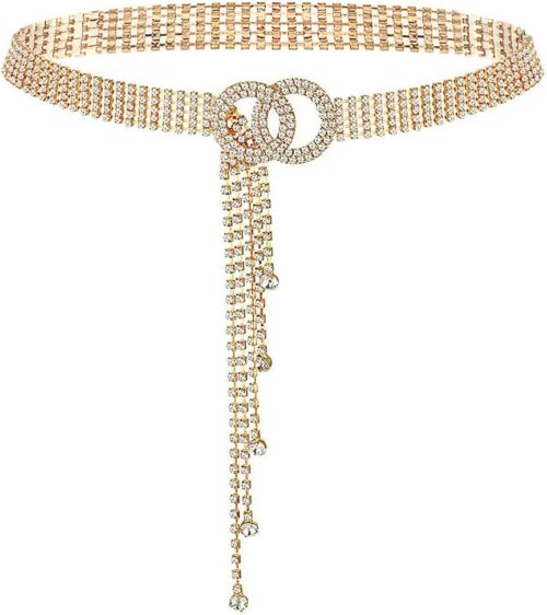 Glamorstar Crystal Belts for Women Rhinestone Waistband Belt...