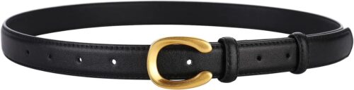 KLWINO Womens Belts for Jeans, Womens Leather Belt with Gold...