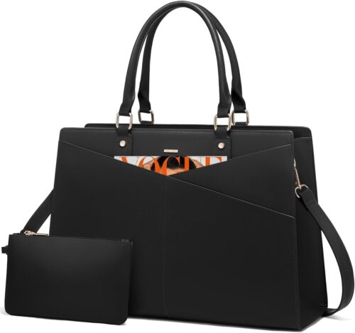 LOVEVOOK Laptop Tote Bag for Women, Leather Business Office ...