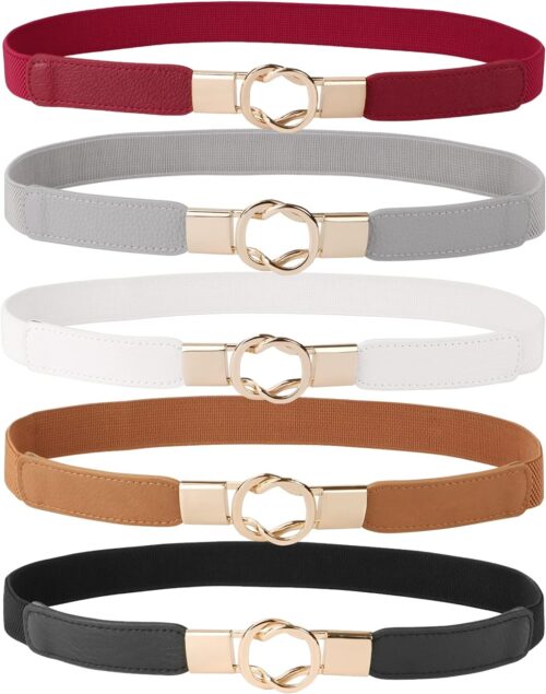 JASGOOD Women Retro Fashion Elastic Belt Stretchy Skinny Wai...