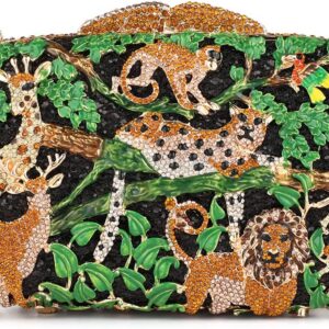 Rhinestone Crystal Evening Clutch Bag Animal Pattern Designe...