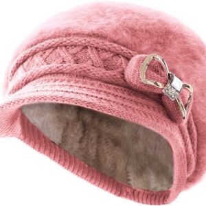 Surblue Lady Knit Newsboy Cap Beret Hats s Crystal Bow