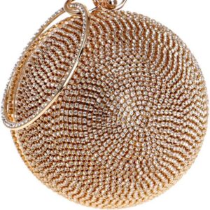 Tngan Ball Shape Clutch Purse Party Handbag Rhinestone Ring ...