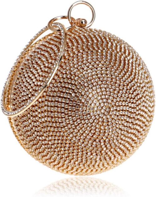 Tngan Ball Shape Clutch Purse Party Handbag Rhinestone Ring ...
