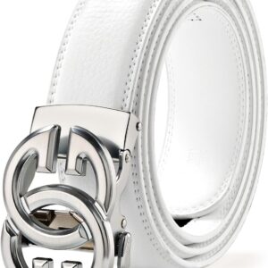 JEKIXHUA Men Real Leather Ratchet Belt Genuine Cowhide Strap...
