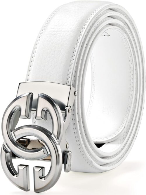 JEKIXHUA Men Real Leather Ratchet Belt Genuine Cowhide Strap...