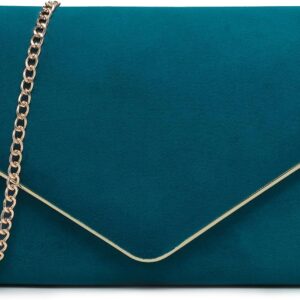 Dasein Women Faux Suede Evening Clutch Bags Formal Party Clu...
