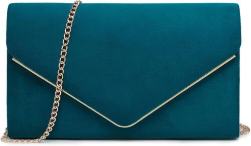 Dasein Women Faux Suede Evening Clutch Bags Formal Party Clu...